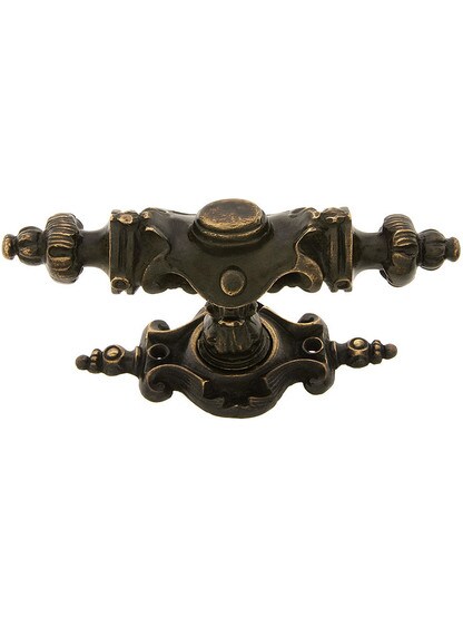 Pembridge Drawer Pull With Pembridge Back Plate in Dark Brass.